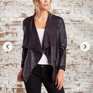 Vigoss Jeans Braided Faux Suede Drape Jacket Coat